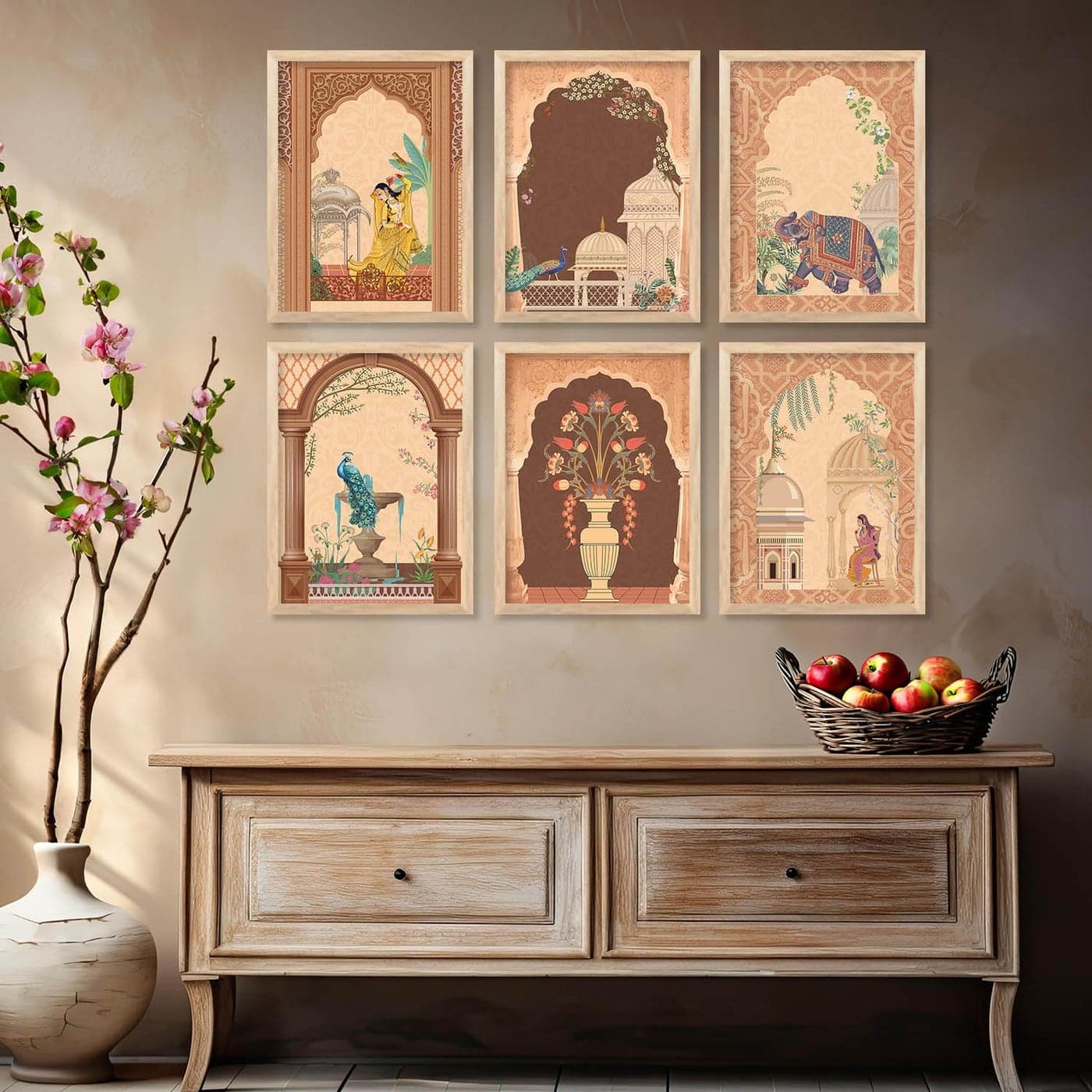 kotart Painting for Wall Decoration Pichwai Wall Art Painting for Living Room Bedroom Office Room Decor Premium Digital Paintings with Frame for Home Decoration 10X13 INCH B