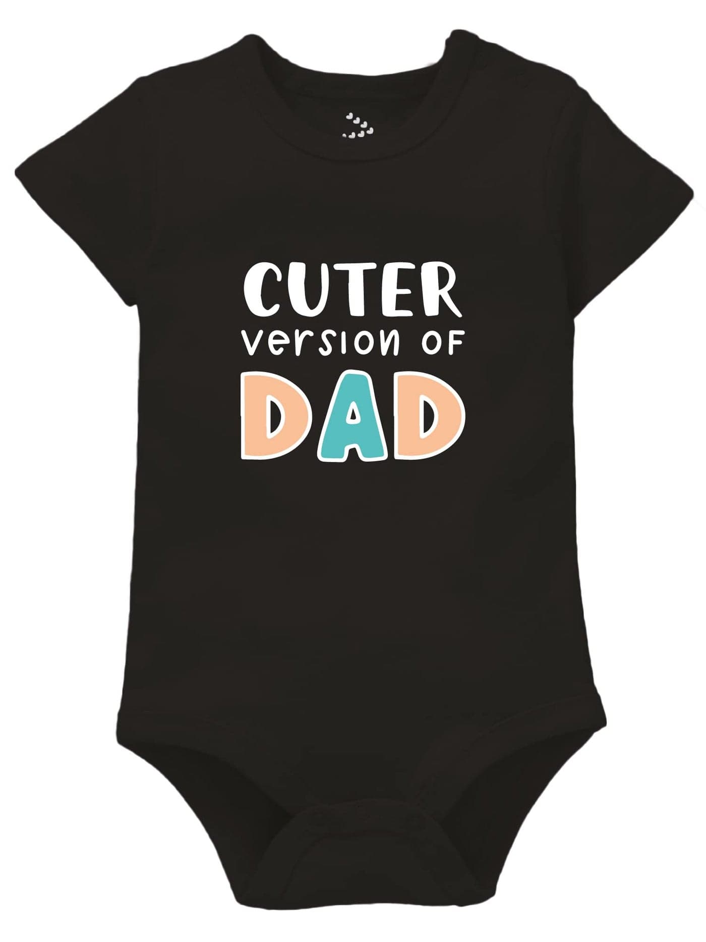 Zeezeezoo Cuter Version of DAD | New Born Baby Clothes | Infant Outfits, Cute Bodysuit & Onesie | Gift for Father & Baby (Black, 6-12 Months)