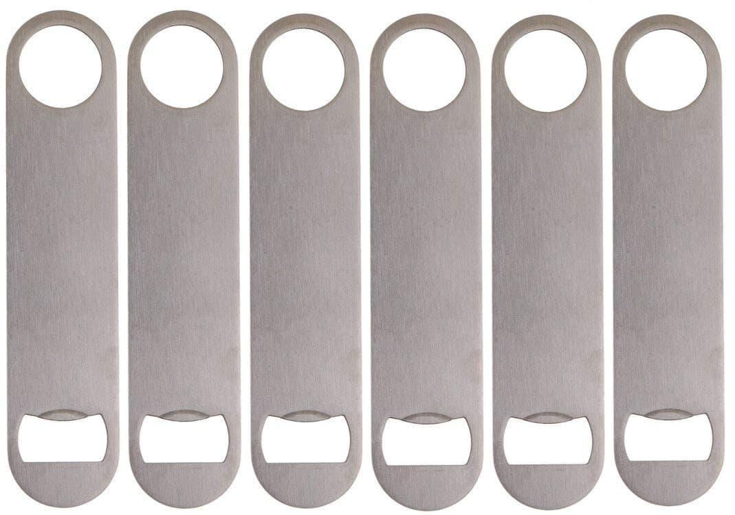 Stainless Steel Flat Bottle Opener 6 Pack Silver Heavy Duty Beer Bottle Opener for Kitchen Bar or Restaurant 6