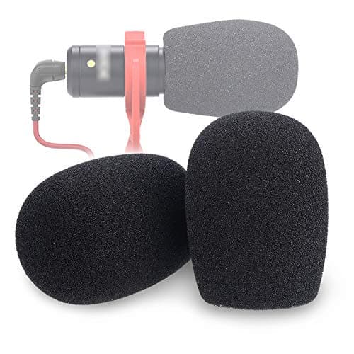 YOUSHARES VideoMicro Windscreen Foam Filter - Wind Shield Deadcat Fits Rode VideoMic Me Me-L Compact Microphone (2 Pack)