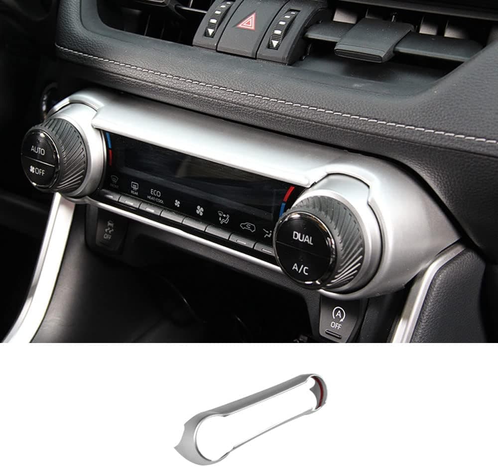 ERIDANUS Dashboard AC Switch Panel Button Cover Frame Trim for RAV4 (2019-2023) - Matte Silver