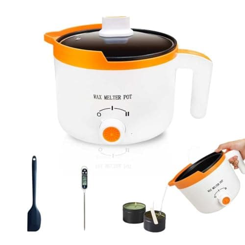 WcoDusak Wax Melting Pot with Thermometer Electric Wax Melter with Spout for Candle Making 15QT PourThrough Design for Quick Uniform Melting of Soy Beeswax Paraffin Gel Coconut Wax