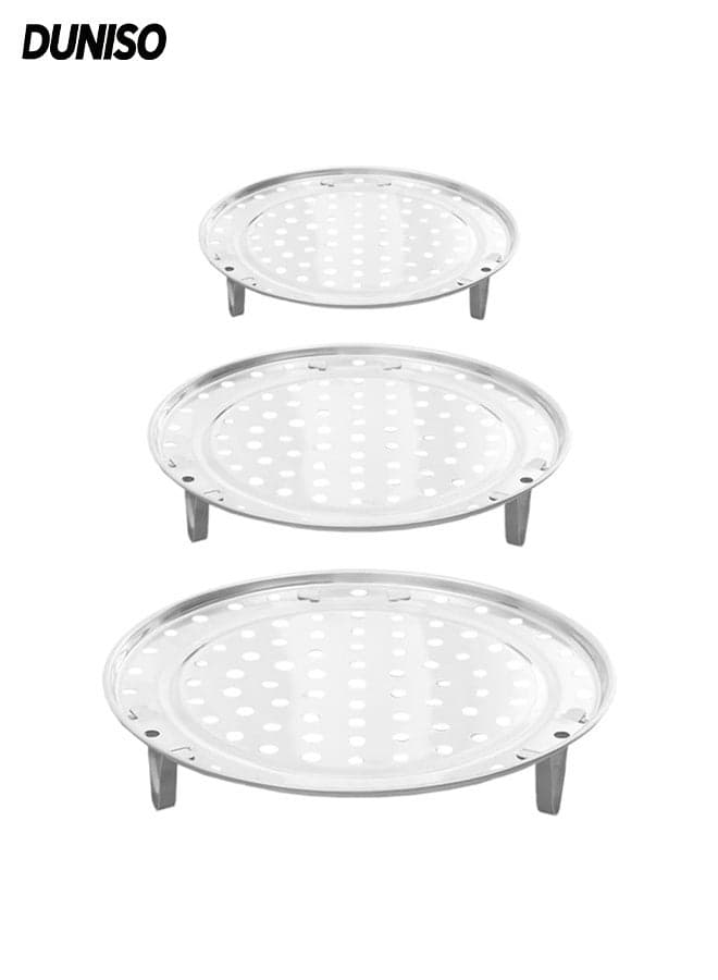 Stainless Steel Steaming Rack,Round Perforated Cooking Grid For steaming eggs,and dumplings,Multifunction Steaming Holder ,20/22/24 cm