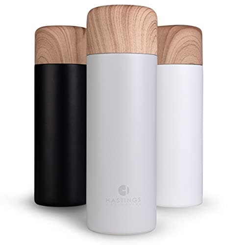 Hastings Collective FIKA Slim Coffee Travel Mug Tumbler - Stainless Steel Vacuum Insulated Thermos Cup with Spill Proof Lid, 17oz (500ml) (Gray)