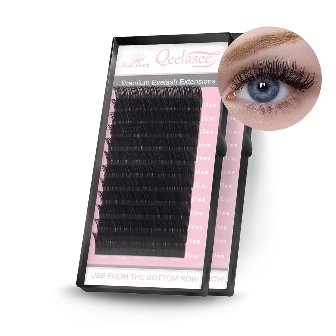 Qeelasee Eyelash Extensions Fake Mink Individual Lashes 005 D Curl 9mm Volume Eyelash Extension Salon UseD 9mm