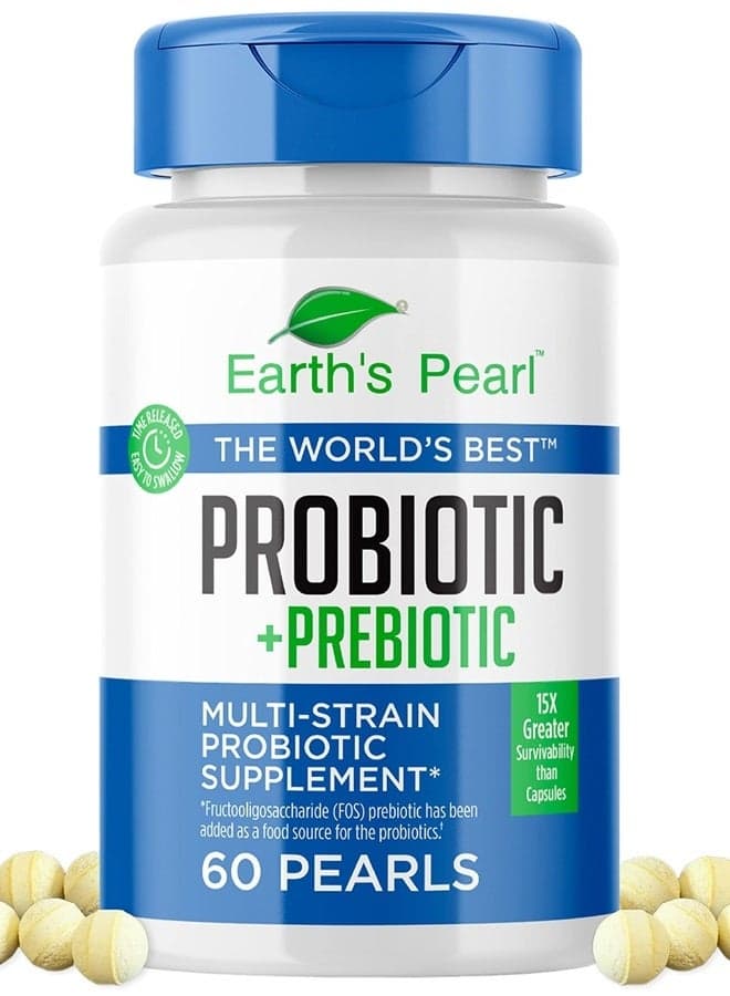 Probiotic Pearls for Women and Men - Kids Probiotic with Prebiotic Fiber - Daily Probiotic for Women and Men - 60-Day Supply of Prebiotics and Probiotics for Women and Men Probiotic