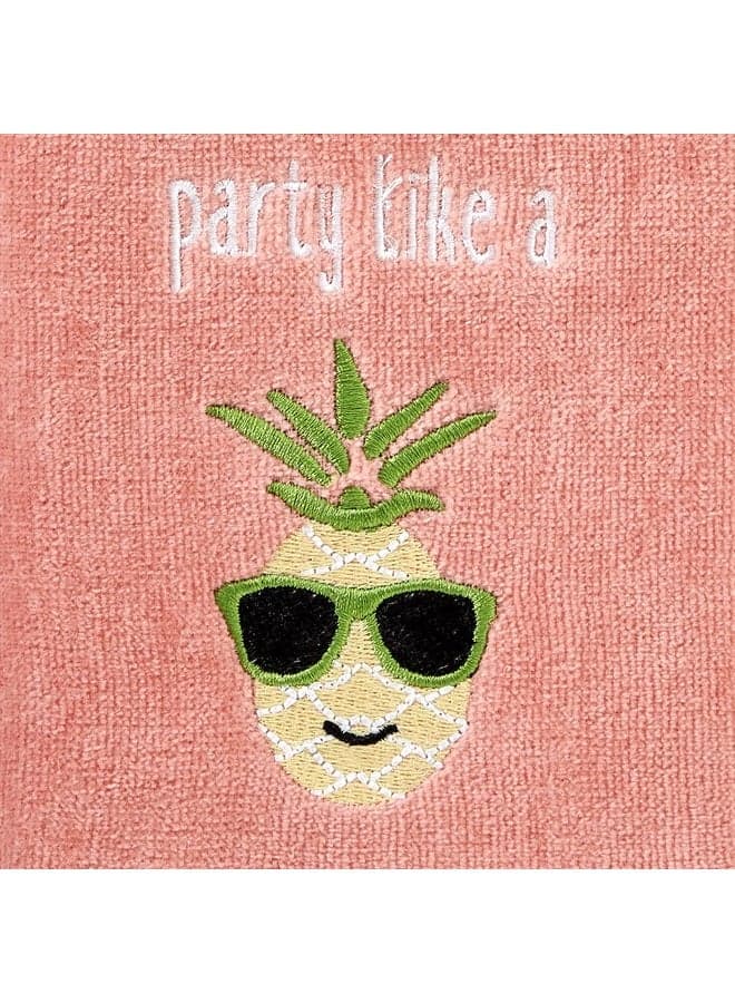 SKL HOME by Saturday Knight Ltd. Party Pineapple 2 Pc Hand Towel Set, Coral Pink