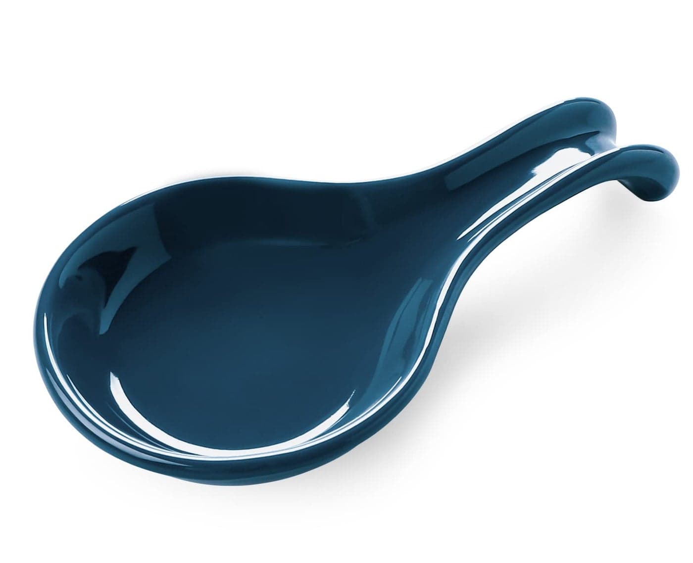 ONEMORE Spoon Rest for Stove Top Extra Large Blue Ceramic Coffee Spoon Holder for Kitchen Counter Heatresistant Spatula Ladle Cooking Utensil Rest for Kitchen Decor