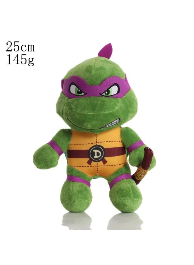 Teenage Mutant Ninja Turtles 25cm Adorably Cuddly Q - version Purple - Eyed - Masked Ninja Turtle Plush Toy - A Premier Birthday Gift and All - Around Decor for Bedroom, Living Room, Desk & Office, Doubling as a Stress - Busting Companion