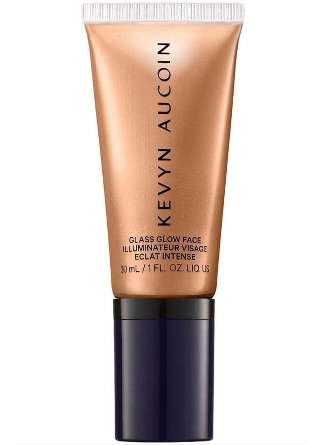 Glass Glow Face, Spectrum Bronze: Multi-purpose universal dewy highlighter for face and body. Creates glowing youthful-looking hydrated skin with a glassy complexion. Makeup artist go to