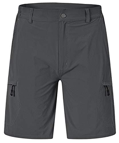 Rdruko Men's Hiking Cargo Shorts Quick Dry Lightweight Outdoor Work Casual Travel Summer Shorts with 6 Zipper Pockets(Dark Grey, US 34)
