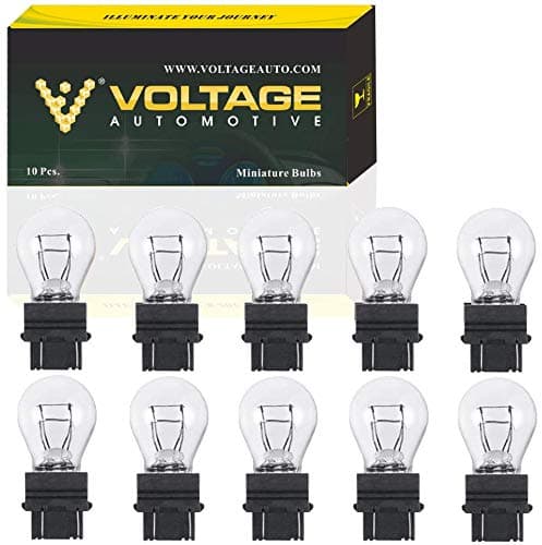 Voltage Automotive (10 Pack) 3057 Automotive Brake Light Turn Signal Side Marker Tail Light Miniature Bulb Standard Replacement