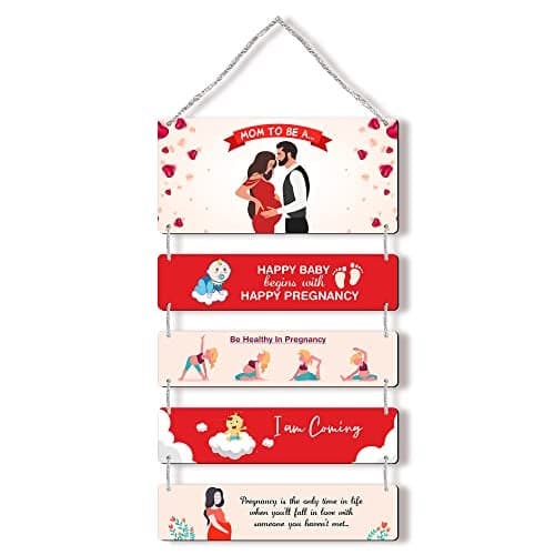 Regalo Casila Heart Print Mom Pregnancy Wall Hanging With Beautiful Quote