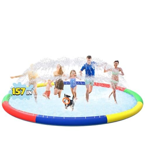 ODOSOLA 13 FT Large Splash Pad for Kids Ages 48 NonSlip Baby Splash Pads for Toddlers Oversized Kids Sprinklers for Yard Heavy Duty Kid Pools Water Toys for Outdoor Family Friends Summer Fun
