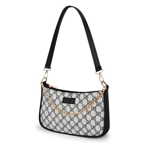 HAYSCH Women’s Stylish Printed Shoulder Bag | Trendy Daily Use Handbag with Chain Strap | Lightweight PU Leather Sling Bag for Girls & Women | Spacious & Durable Casual Fashion Purse (Black)