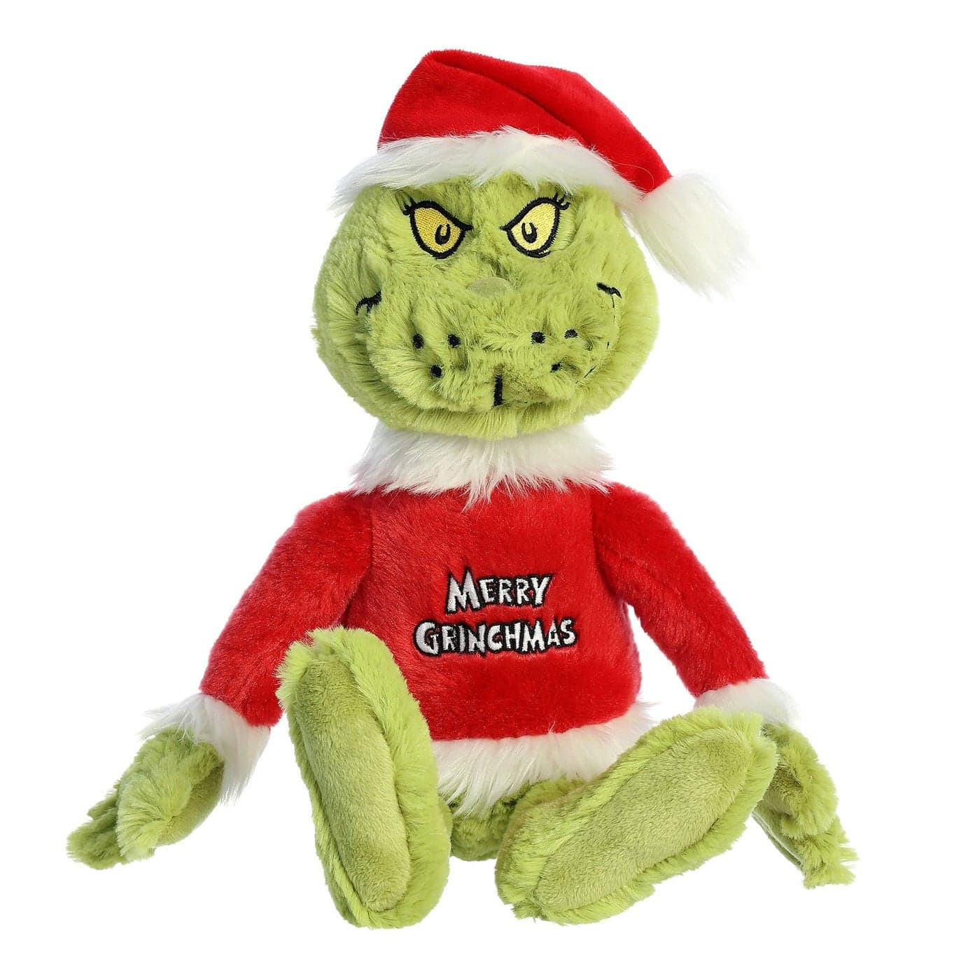 Aurora® Whimsical Dr. Seuss™ Merry Grinchmas Grinch Stuffed Animal - Magical Storytelling - Officially Licensed - Green 16 Inches