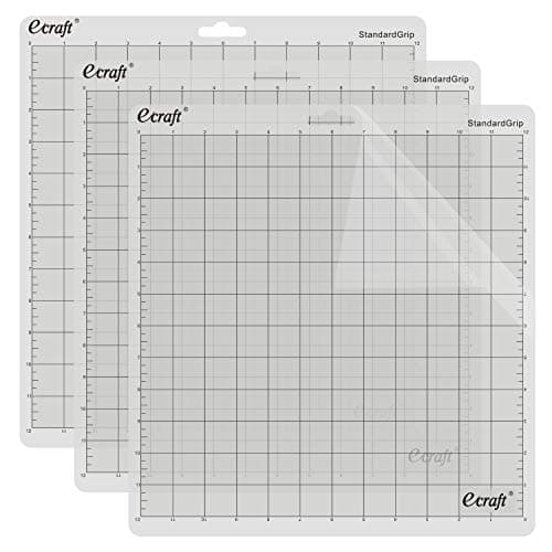 Ecraft StandardGrip Cutting Mat for Silhouette Cameo 54321 12X12inch NonSlip Square Gridded Transparent Quilting Cut Mats Replacement Accessories for Silhouette Cameo