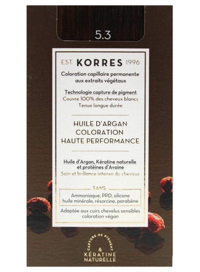 Permanent Color Argan Oil - Hair Colour: 5.3 Golden Light Chestnut