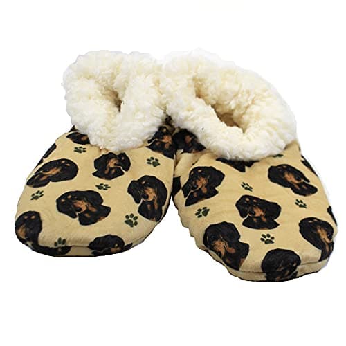 Dachshund Super Soft Slippers - E&S Pets - Dachshund Gifts - Cozy House Slippers - Non Skid Bottom - One Size Fits Most - Sherpa Slipper - Pet Lover Gifts For Men And Women