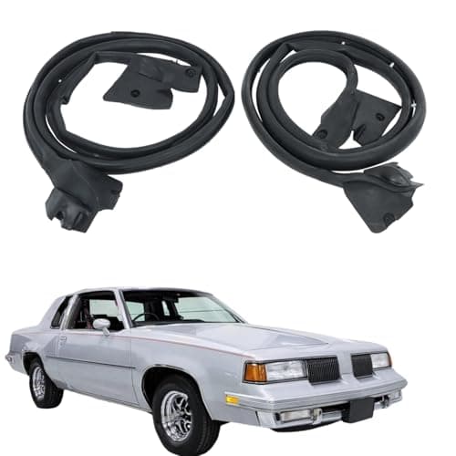 Black Door Trim Molding Left and Right Kit Rubber Sealing Strip Replacement for Monte Carlo 19781988 Replacement for Grand Prix 19781988 Replacement for El Camino Cutlass 19781987