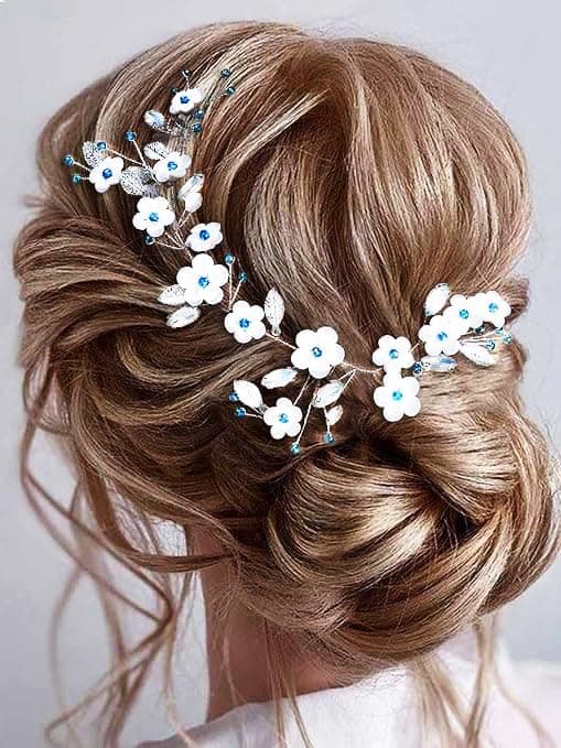 JONKY Bride Flower Wedding Hair Piece Bridal Hair Vine Wedding Hair Accessories for Women