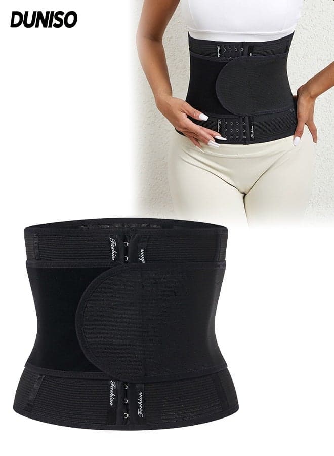 Women Waist Belt Trainer,Adjustable Sports Waist Support Power Waist Belt,Breathable and Comfortable Slimming Belly Band Shaper for Women,Used for Slimming, Shaping, and Postpartum Repair,M,Black