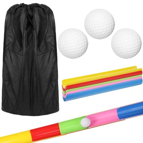 Sratte 4 Sets Team Building Activities Games Teamwork Group Learning Exercise Activities with Half Pipes Golf Balls Storage Bags Teamwork Kit for Adults Teens Field Day Game School Gym Outdoor Sports