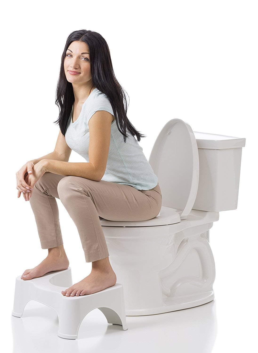 HomeFast Comfortable Squat Stool for Western Toilet - 50 x 28 x 19cm | Portable & Sturdy Plastic Foot Step Stool for Potty Training | Ideal for Kids & Adults - Made in India