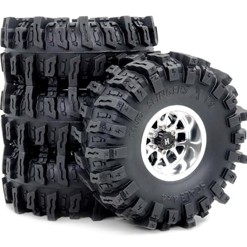 HOBBYSOUL 485 Tall Mud Slingers X 19 tires T8 105mm Negative Offset 19 Beadlock wheels rims For 110 Crawler SCX10 TRX4 UpgradesHS701550