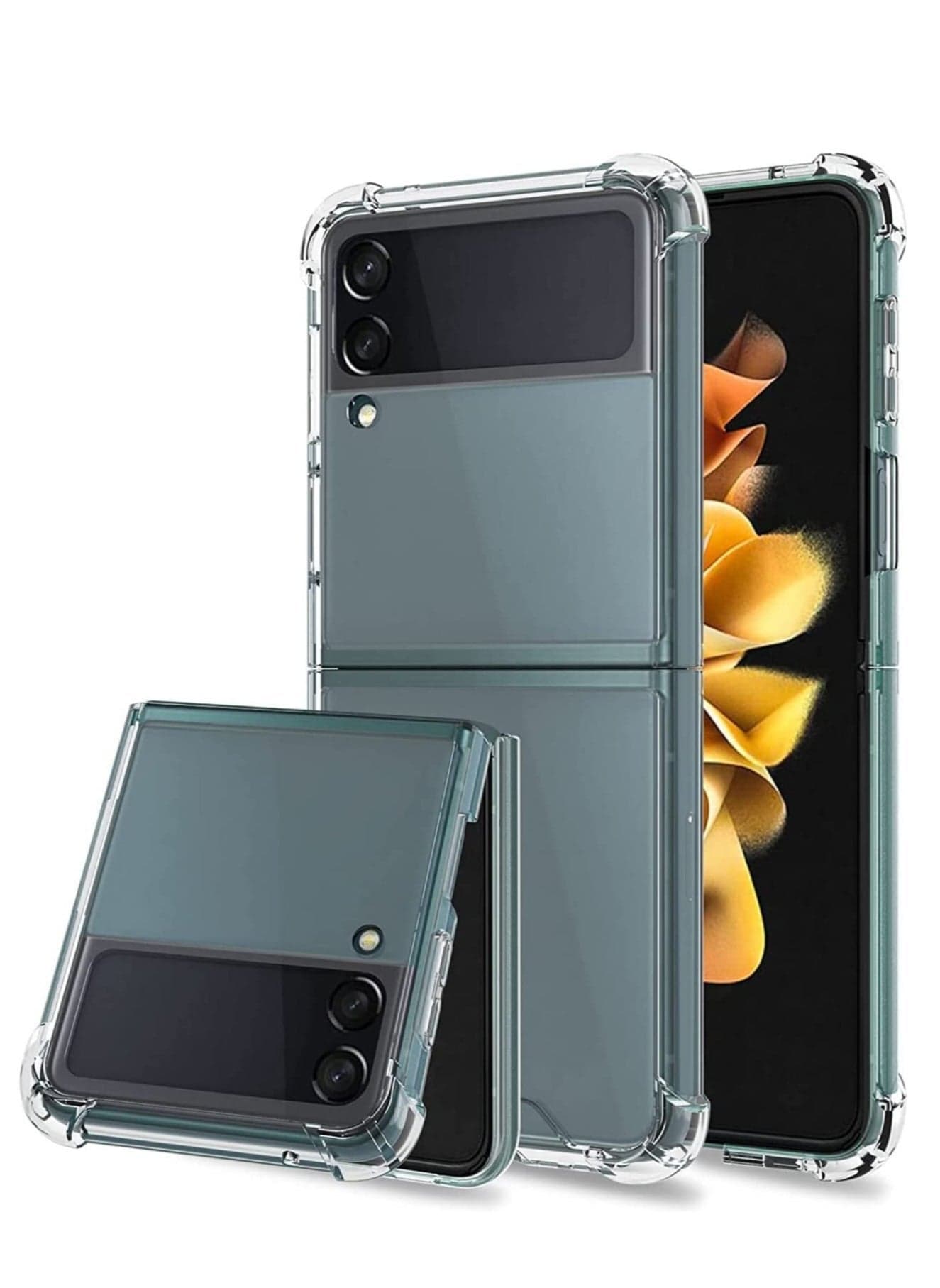 Compatible with Galaxy Z Flip 4 Case,Anti Yellow- Ultra-thin Slim Fit Four Corner Airbags Protection Samsung Galaxy Z Flip 4 5G 2022-Clear