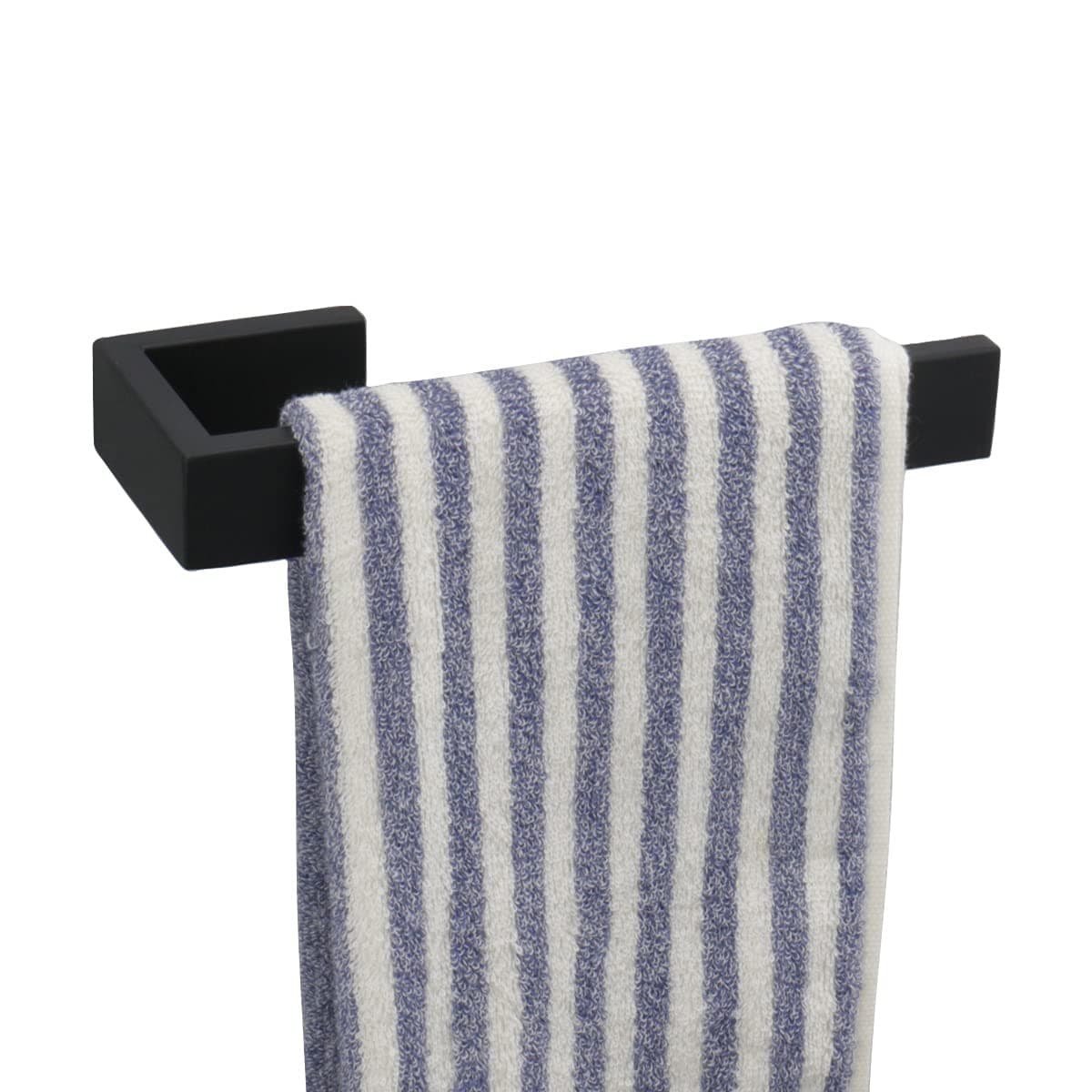 TocTen Hand Towel HolderTowel Ring Thicken SUS304 Stainless Steel Bathroom Hand Towel Hanger 9 Inch Heavy Duty Wall Mounted Towel Rack Square Hand Towel Bar for Bathroom Hardware Black 9 in