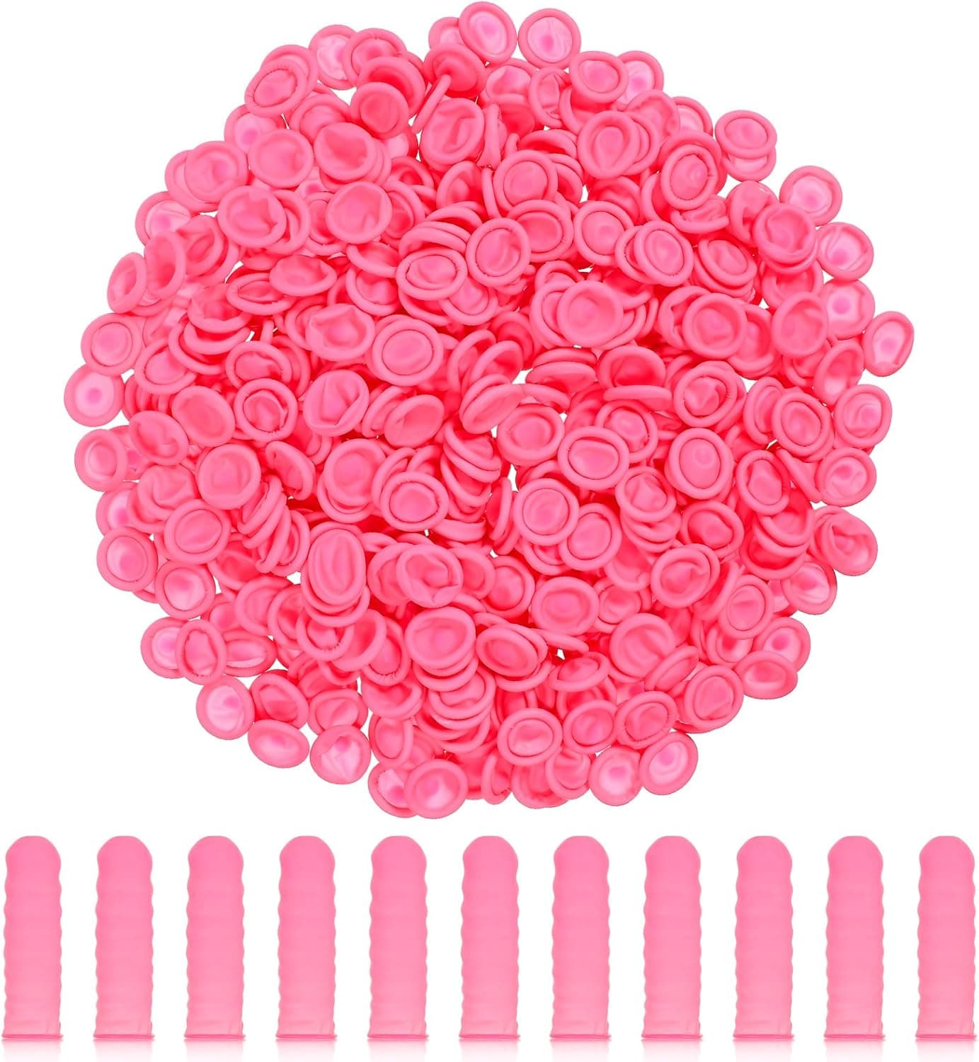EXCEART 600Pcs Anti Static Rubber Fingertip Cover Protector (Pink)