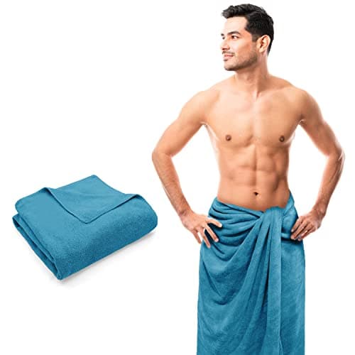 Sassoon Venir Microfiber 1 Piece Men Bath Towel 450 GSM (70x145cm, Peacock Color) Ultra Soft Material, Towel for Daily use