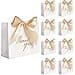 DECHISY 24Pack Small Thank You Party Favor Bags Treat Boxes with Gold Bow Ribbon White Paper Gift Bags Bulk for Wedding Baby Shower Business Supplies