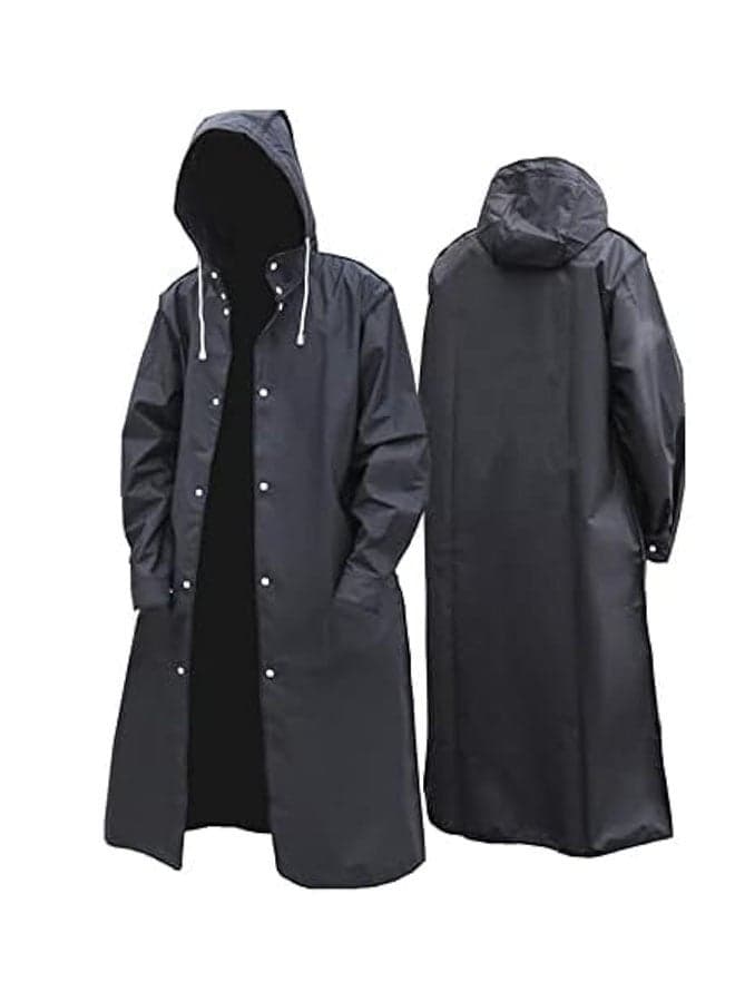 Rain Coat EVA Waterproof Breathable Warm Effect Adjustable Cuff Raised Collar Windbreaker Raincoat L