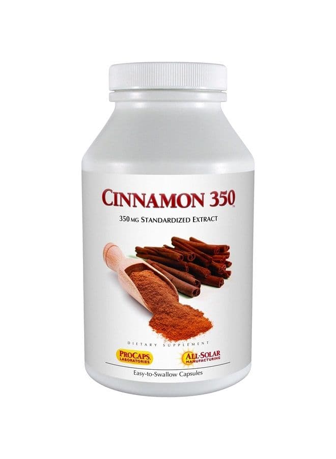 Cinnamon 350 - 30 Capsules – High Potency, Standardized Extract. No Additives. Small Easy to Swallow Capsules