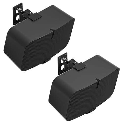 Yibracki Pair of Heavy Duty Speaker Wall Mounts for Sonos 5 Mount & Sonos Play 5 Mount - Tilt & Swivel Adjustable Speaker Mounts for Sonos Play 5 Gen 2 Wall Mounting Brakcet, Black