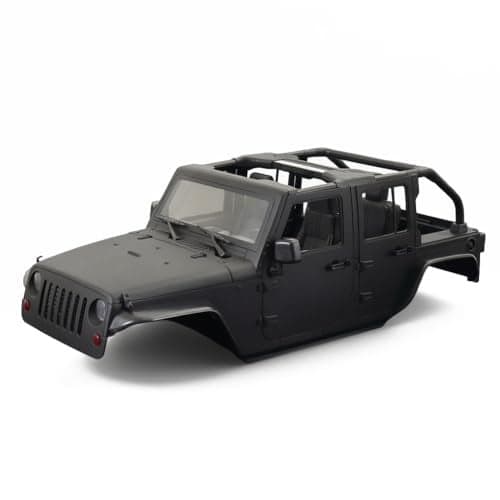 110 RC Jeep Wrangler Convertible Hard Shell Kit for 110 RC Crawler TRX4 Axial SCX10 90046 90027 313 Wheelbase Shell Modification Accessories Matte Black