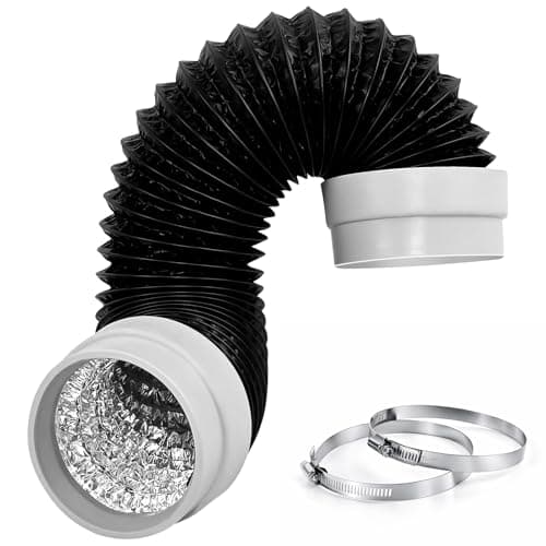 4 Inch Dryer Vent Hose, Heavy Duty Flexible Dryer Exhaust Duct Tube 3.28Feet for Tight Space, Extra Thick Aluminum foil Ducting Kit with 2 Hose Clamps