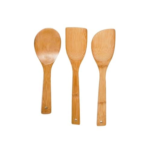 IMUSA USA Cookware Spoon Set 3Piece Bamboo