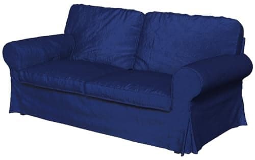 Velvet Pets Friendly Sofa Covers Made Compatible for IKEA Ektorp Loveseat Two Seat Slipcovers (Velvet Blue Ektorp 2)