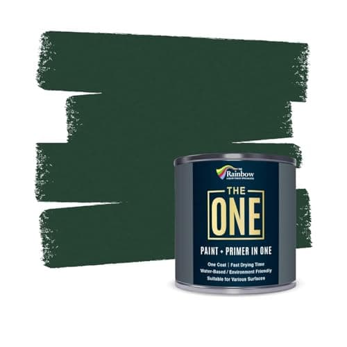 The ONE All-In-One Paint & Primer - Green Satin, 84.5 Fl Oz/2.5 Liter | 1 Coat Formula | Easy Indoor & Outdoor Decorating for Home & Garden Walls, Floors & Furniture | Water-Based & Low VOC