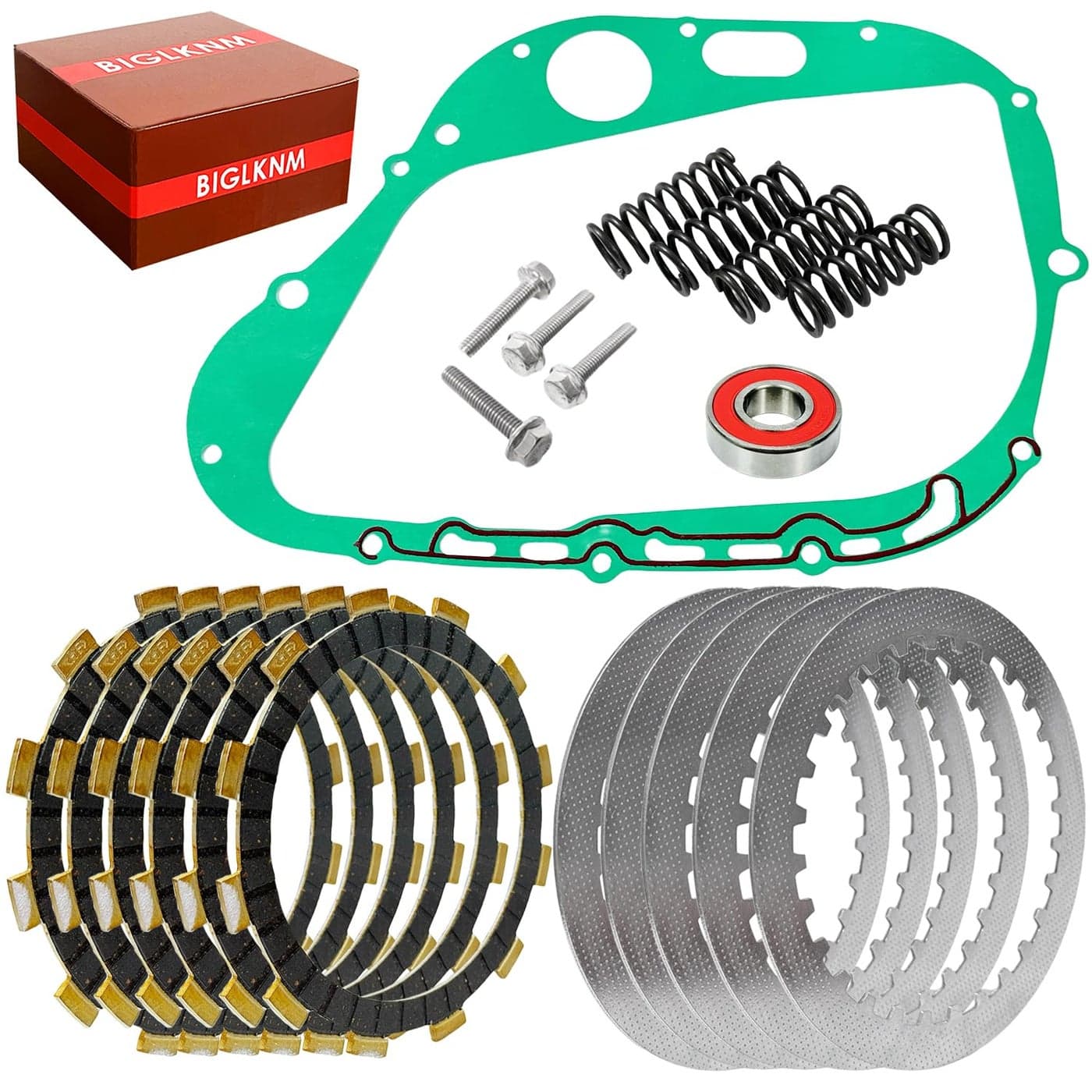 BIGLKNM Extra Plate Friction Steel Clutch Plates Gasket Kit Fit for Suzuki Savage 650 19862004 Boulevard S40 LS650 20052019 OEM2144137400 2144237401