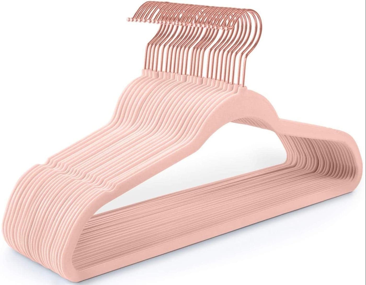ARLICORPING Velvet Hangers Non-Slip Premium Suit Hangers Ultra Thin Space Saving 360 Degree Swivel Hook Clothes Hangers (Pink, 100)