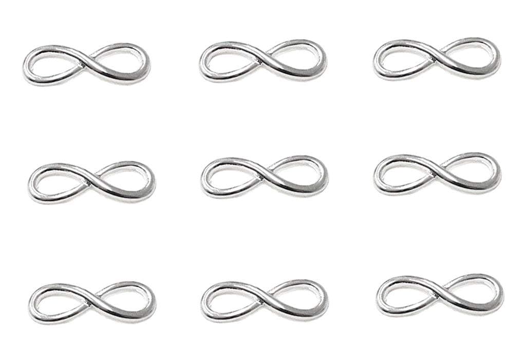 ALIMITOPIA 50pcs Infinity Symbol Connectors Charms Pendants for DIY Bracelet Necklace Jewelry Making Accessories (Antique Silver)