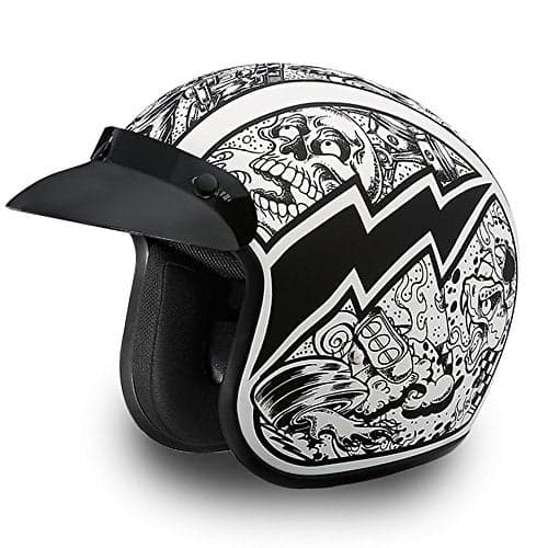 Daytona Helmets 34 Shell Open Face Motorcycle Helmet DOT Approved Lightweight Comfortable Vintage Design for Scooter Cruiser Street Bikes Adjustable Fit Enhanced Ventilation Clear Visor