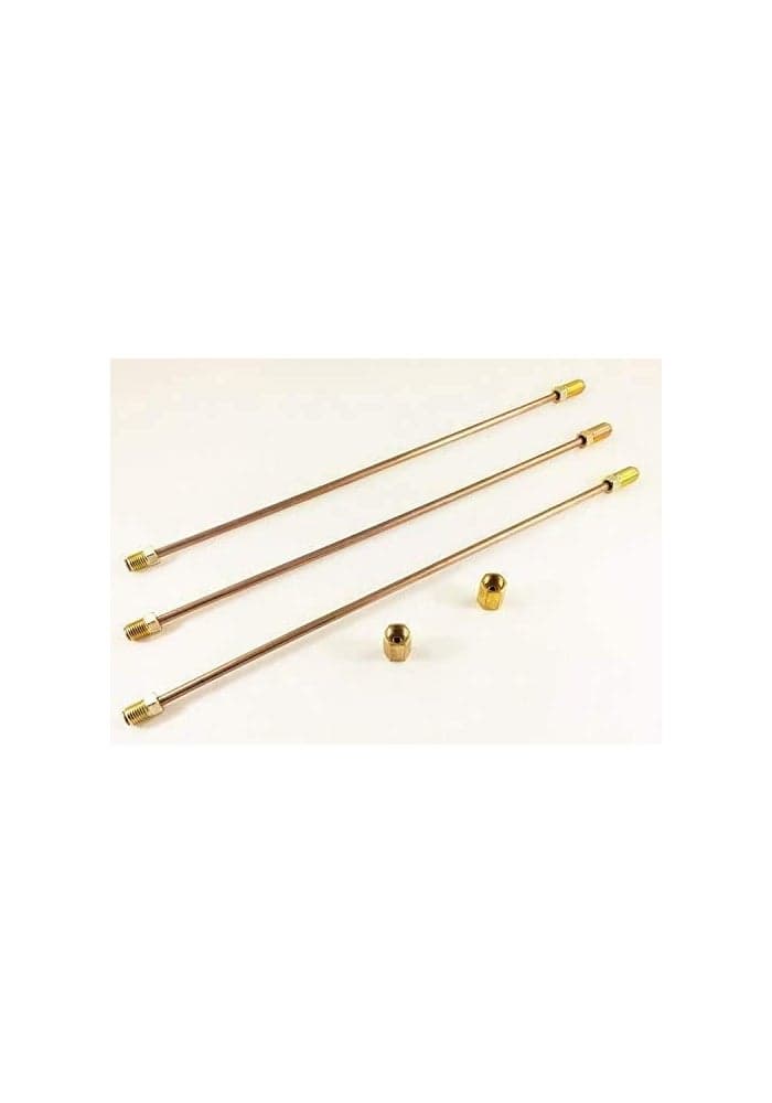 The Stop Shop 1/4 Inch Copper Nickel Brake Lines - 16 Inches Long, Pack of 3 with Inverted Double Flares and Standard Tube Nuts