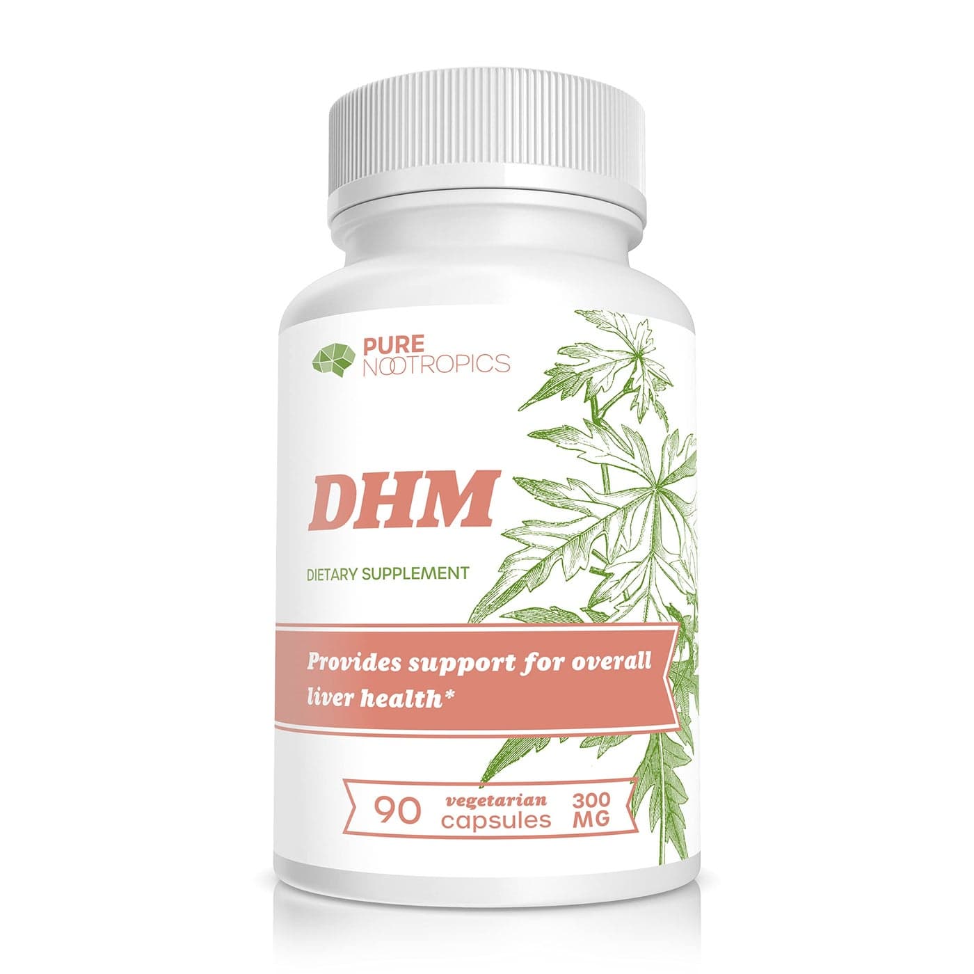 Pure Nootropics Dihydromyricetin DHM 300 mg Capsules Hovenia Dulcis Extract 90 Veg Cap Value Pack Support Liver Health After Alcohol Support Party Smart