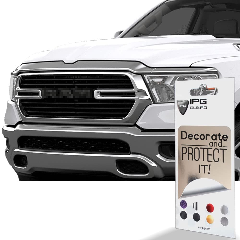 IPG Compatible with 20192021 Ram 1500 Grille Overlay Stickers Do it Yourself Stickers Set Personalize Your Vehicle Gloss Black