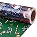 RUSPEPA Reversible Wrapping Paper Roll Mini Roll Christmas Santa Claus Snowman and Candy Cane Pattern Great for Christmas Party Holiday 175 Inches X 328 Feet